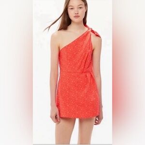 Urban Outfitters Orange‎ Poplin Printed One Shoulder Skort
Romper Size L